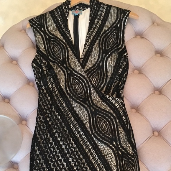 Plenty by Tracy Reese sleeveless wrap lace column dress - Picture 3 of 8